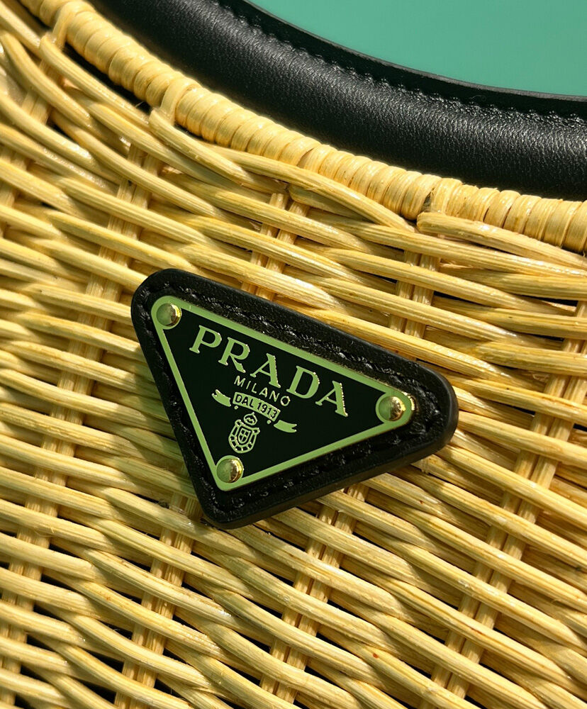 Wicker And Leather Prada Arque Bag