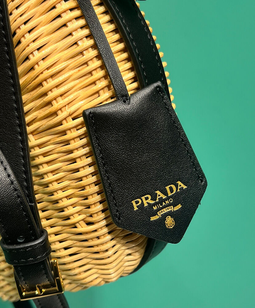 Wicker And Leather Prada Arque Bag