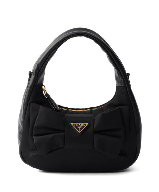 Re-Nylon And Nappa Leather Mini-bag With Bow