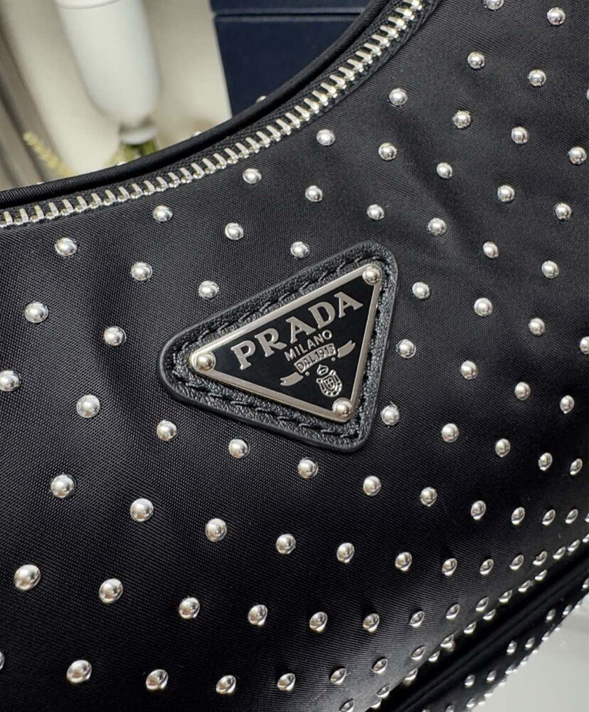 Prada Re-Edition Re-Nylon Mini Bag With Studs