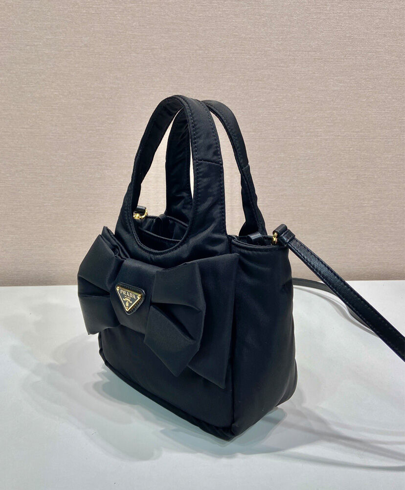 Padded Re-Nylon Mini-bag With Bow