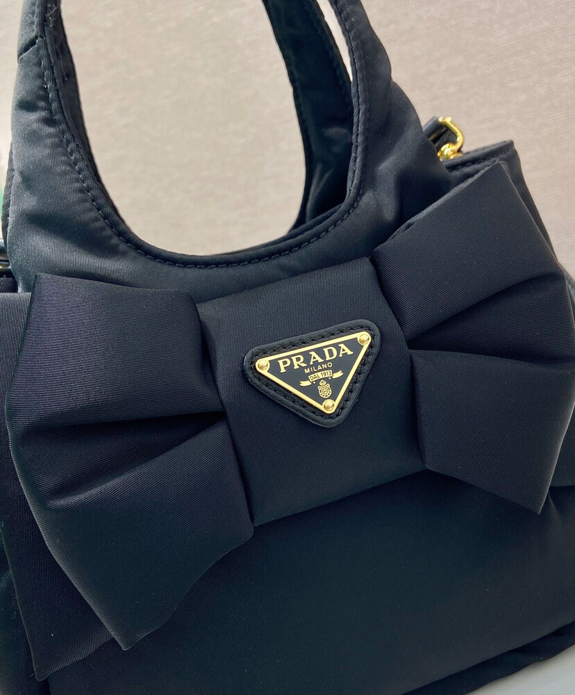 Padded Re-Nylon Mini-bag With Bow