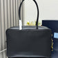 Large Re-Nylon And Leather Top-handle Bag With Padlock