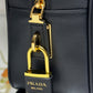 Re-Nylon And Leather Medium Top-handle Bag With Padlock