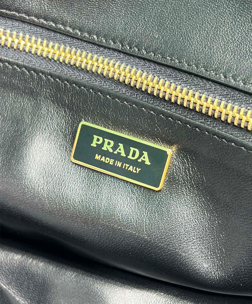 Prada Soft Sound Large Leather Shoulder Bag With Charms