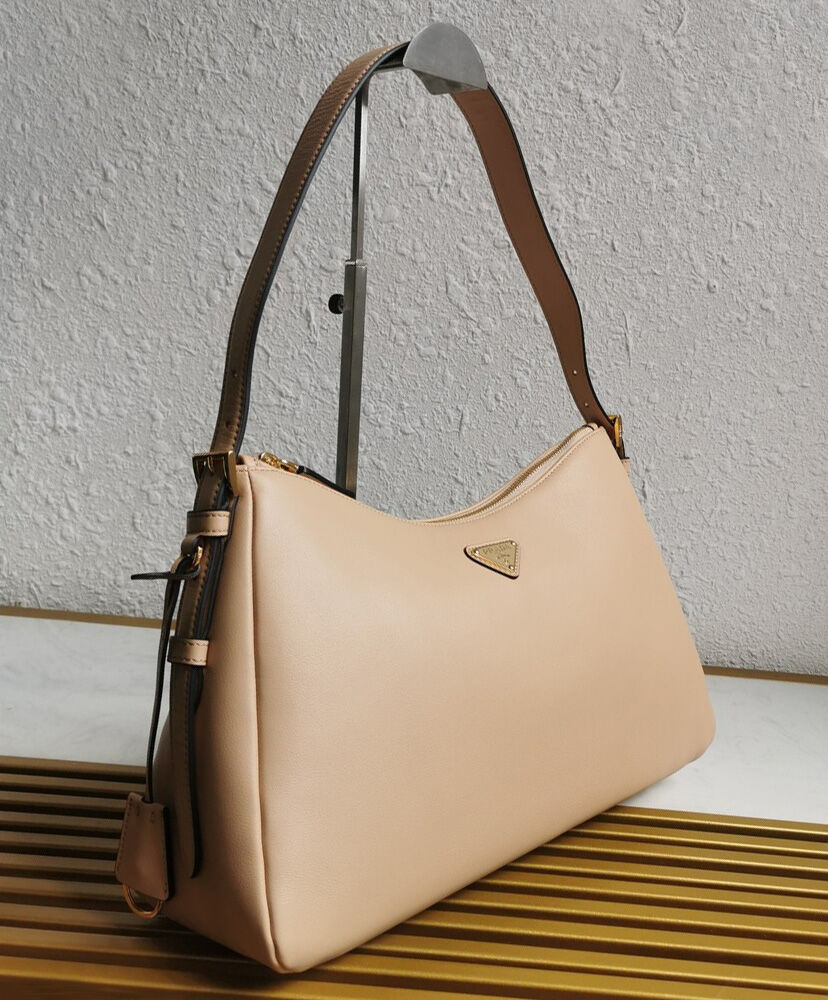 Prada Aimee Large Leather Shoulder Bag