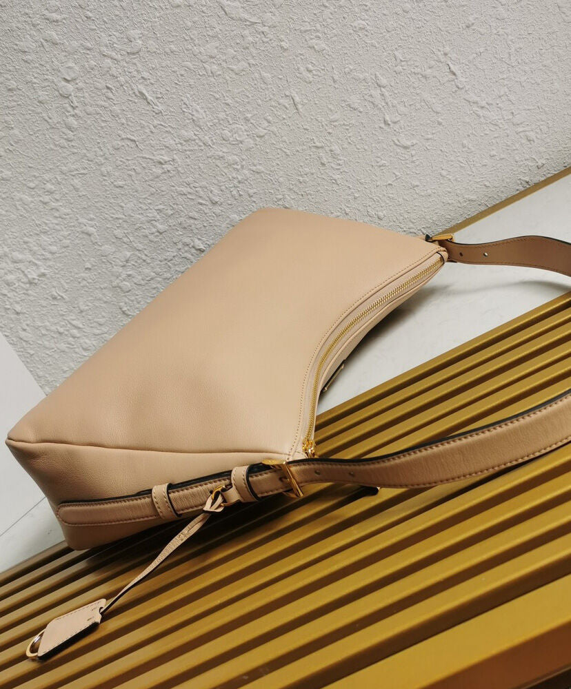 Prada Aimee Large Leather Shoulder Bag