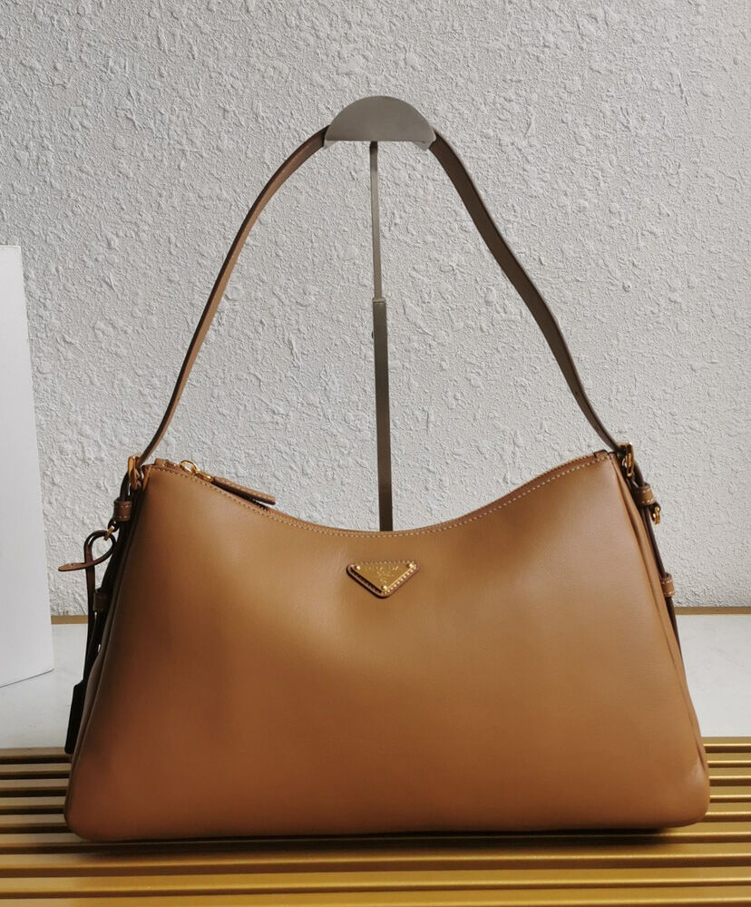 Prada Aimee Large Leather Shoulder Bag