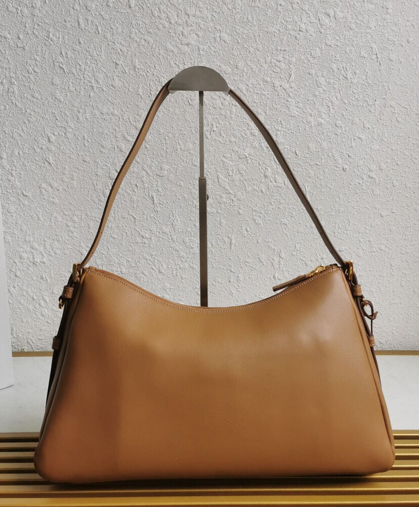 Prada Aimee Large Leather Shoulder Bag