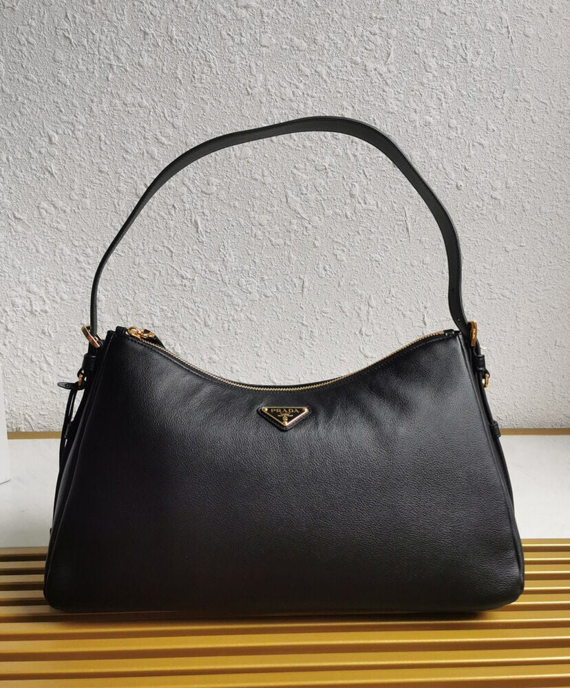 Prada Aimee Large Leather Shoulder Bag