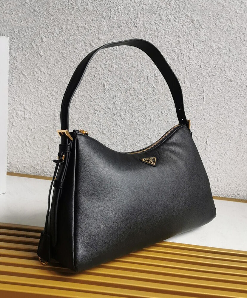 Prada Aimee Large Leather Shoulder Bag