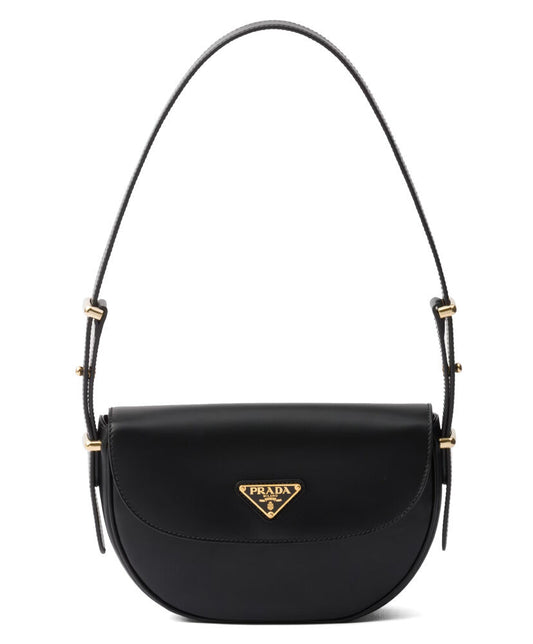 Prada Arque Leather Shoulder Bag With Flap