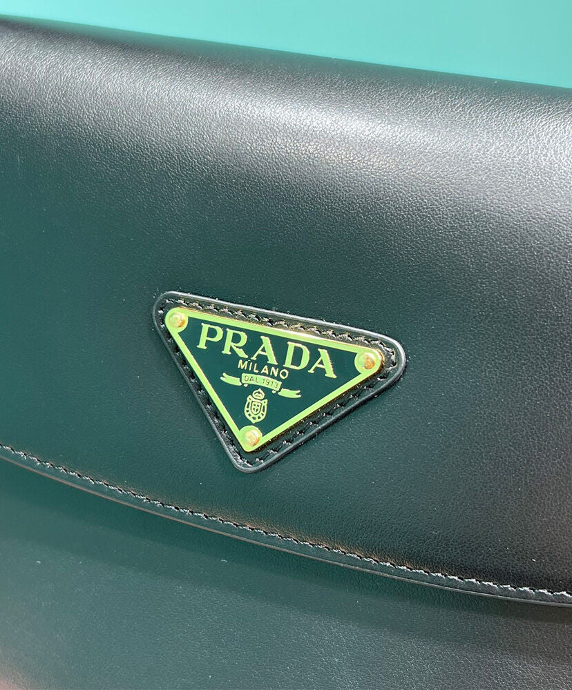 Prada Arque Leather Shoulder Bag With Flap