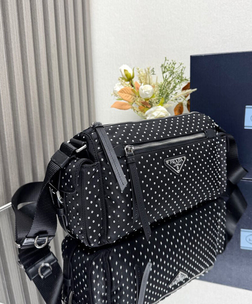 Re-Nylon Bag With Studs