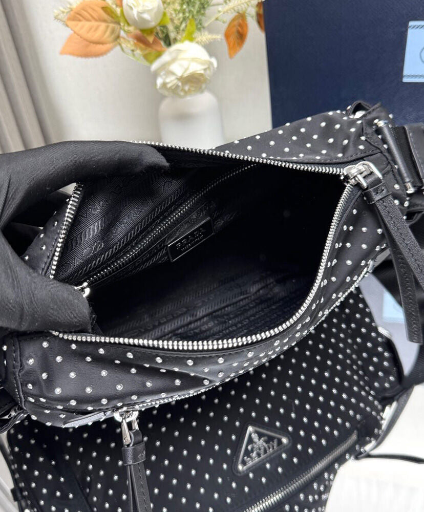 Re-Nylon Bag With Studs