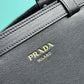 Prada Buckle Medium Leather Handbag With Double Belt