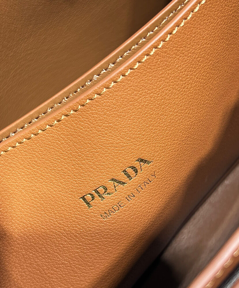 Prada Buckle Small Leather Handbag With Double Belt