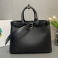 Prada Buckle Large Leather Handbag With Belt