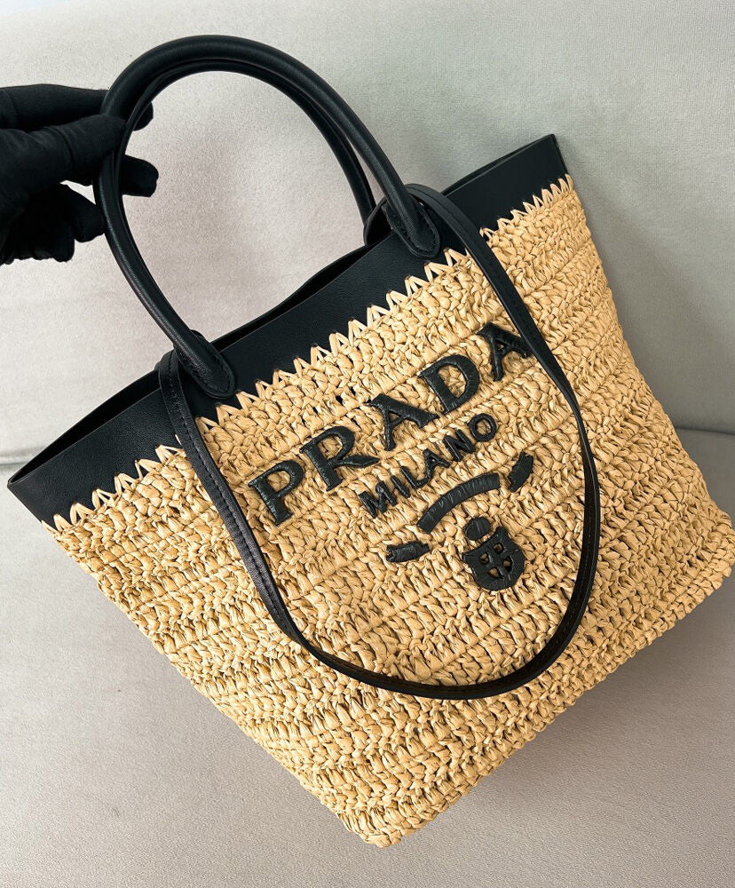 Small Crochet And Leather Tote Bag