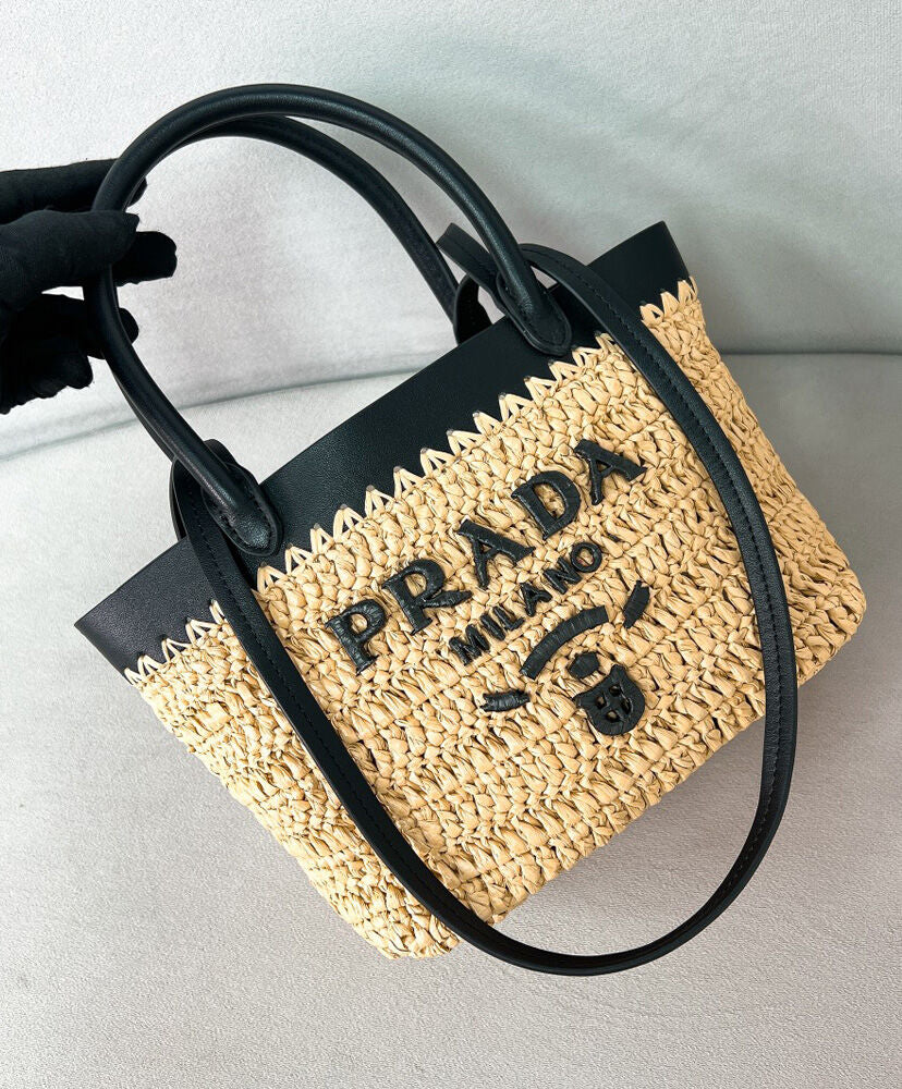 Mini Crochet And Leather Tote Bag