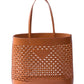 Large Perforated Leather Tote Bag