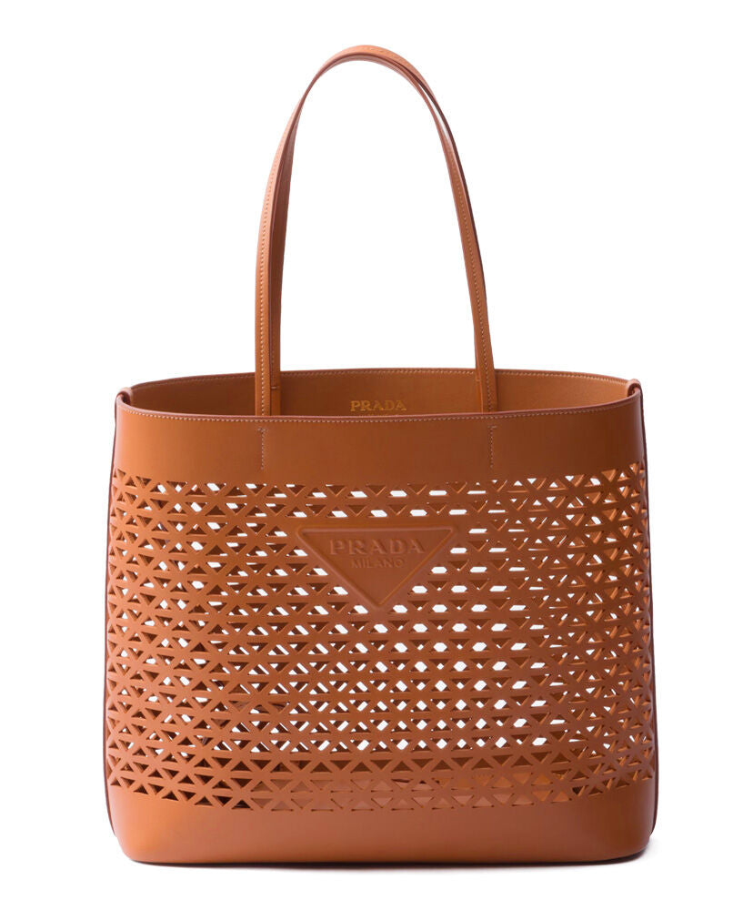 Large Perforated Leather Tote Bag