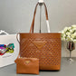 Large Perforated Leather Tote Bag