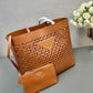 Large Perforated Leather Tote Bag