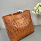 Large Perforated Leather Tote Bag