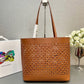 Large Perforated Leather Tote Bag