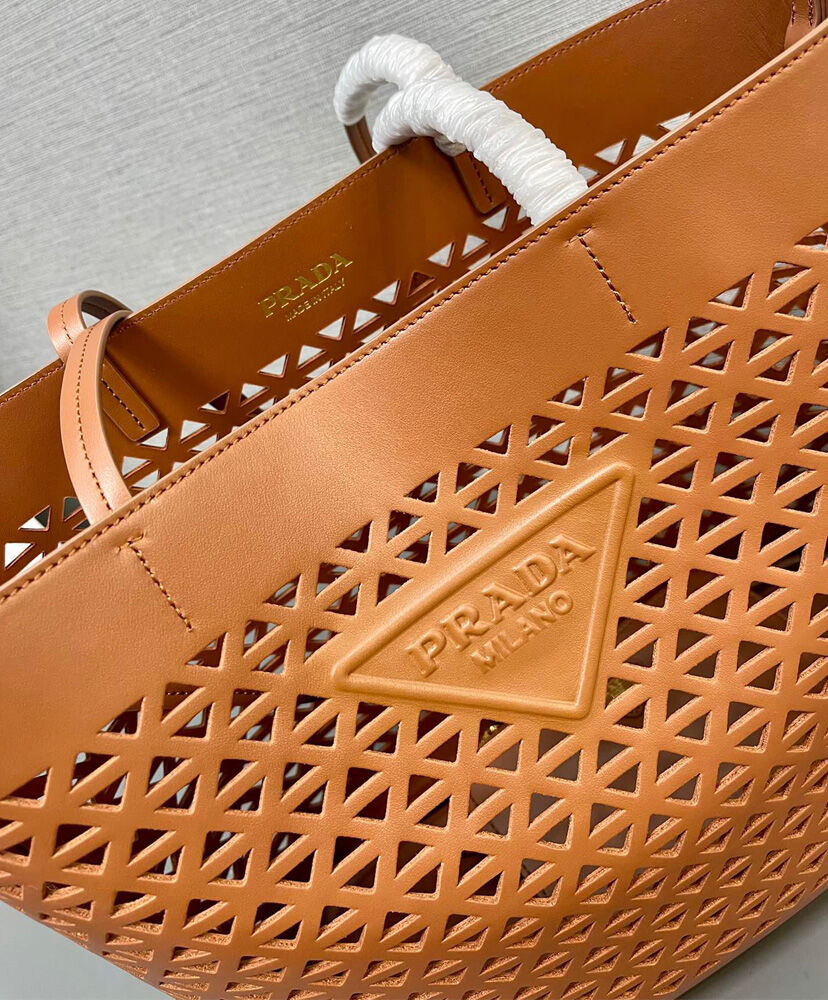 Large Perforated Leather Tote Bag