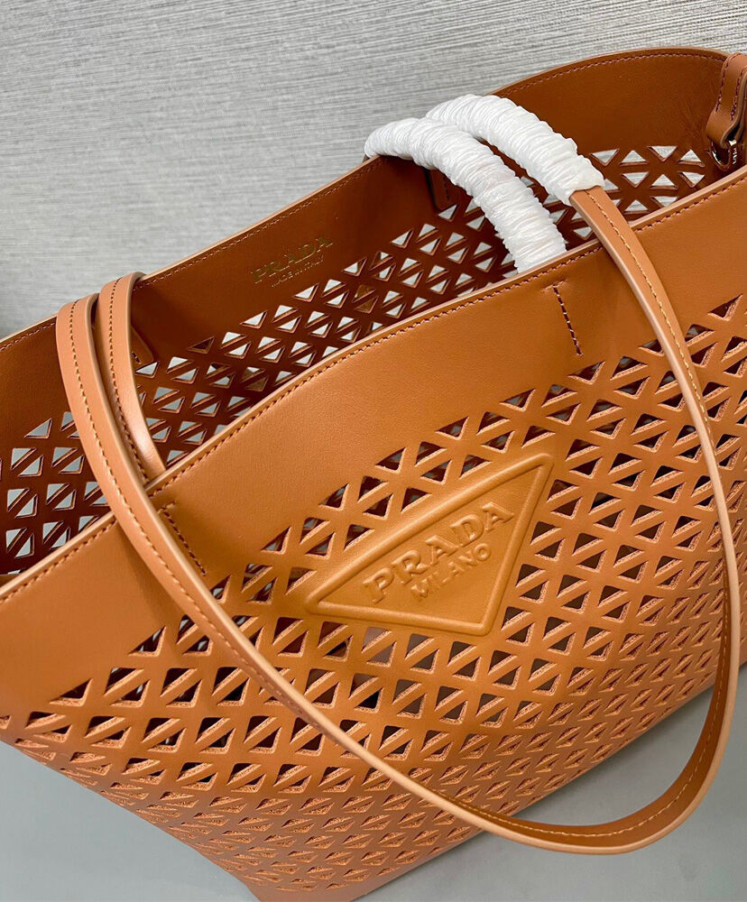 Large Perforated Leather Tote Bag