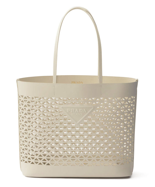 Large Perforated Leather Tote Bag