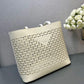 Large Perforated Leather Tote Bag