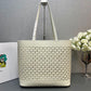 Large Perforated Leather Tote Bag