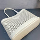 Large Perforated Leather Tote Bag