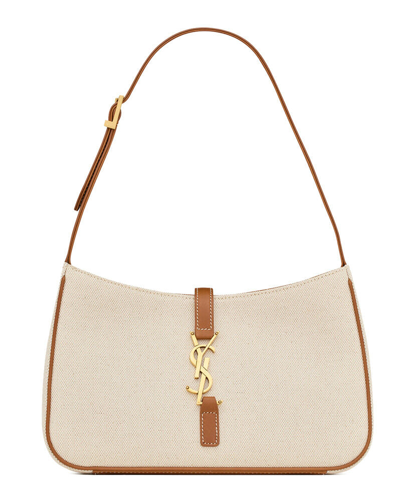 Le 5 A 7 Leather-trimmed Canvas Shoulder Bag