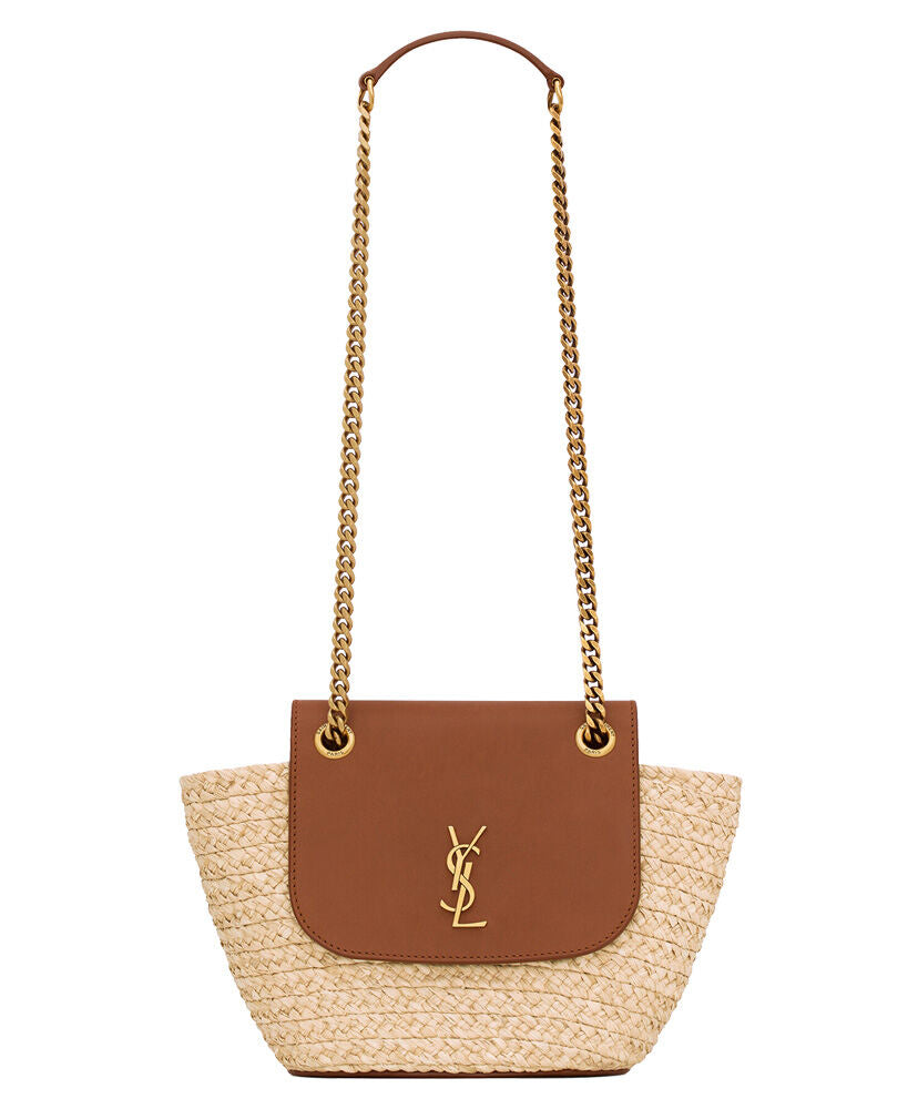 Manon Mini Raffia And Leather Shoulder Bag