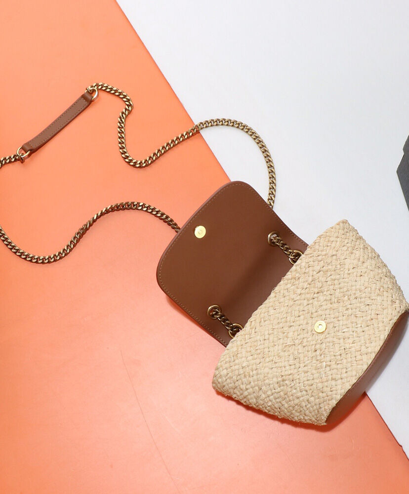 Manon Mini Raffia And Leather Shoulder Bag