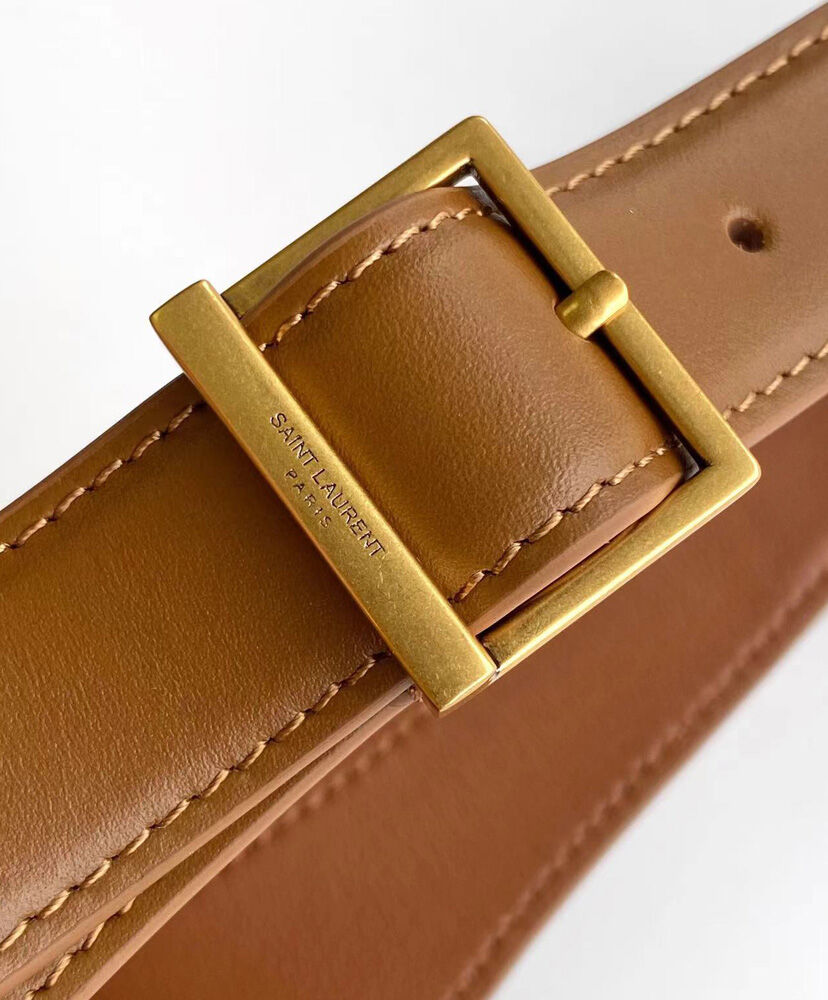 Le 5 a 7 Supple Small Leather-Trimmed Raffia Shoulder Bag