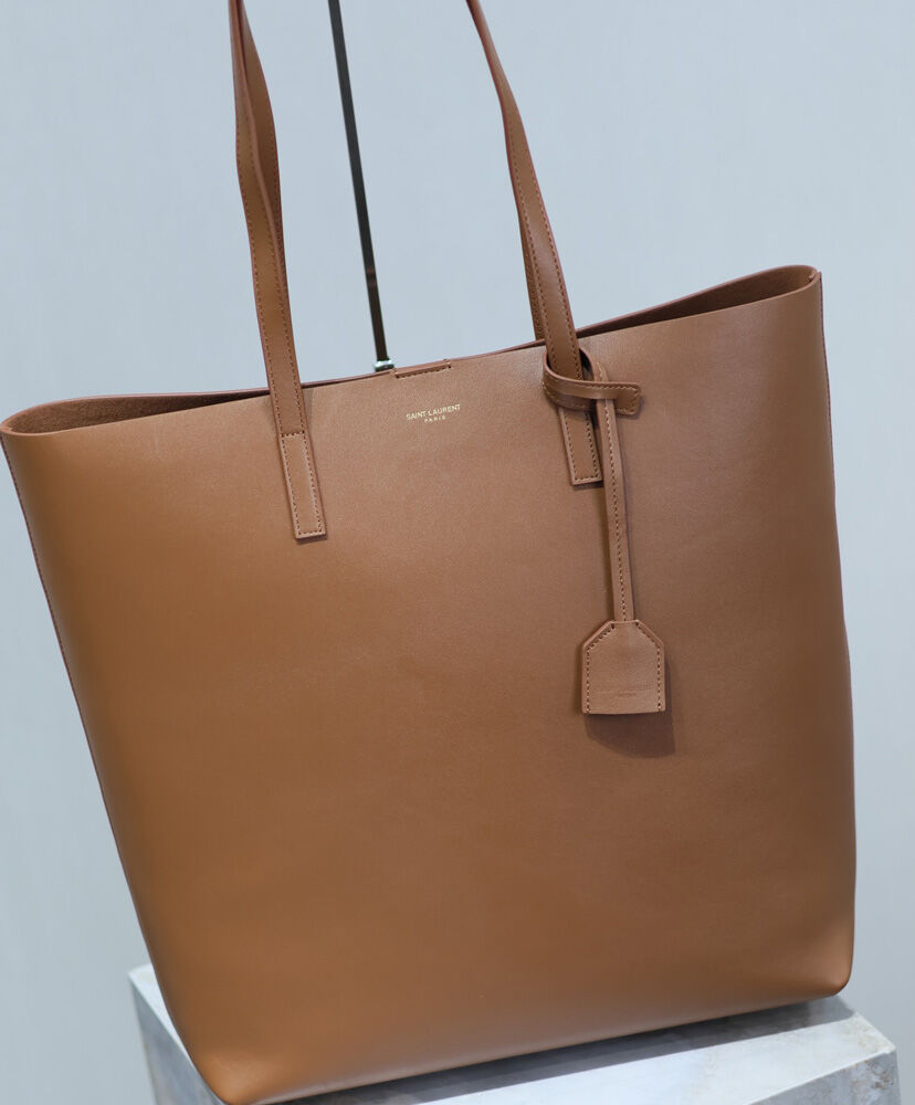 North/South Large Leather Tote