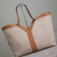 Y Leather And Canvas Tote Bag