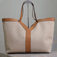 Y Leather And Canvas Tote Bag