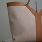 Y Leather And Canvas Tote Bag