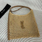 Oxalis Leather-Trimmed Raffia Shoulder Bag