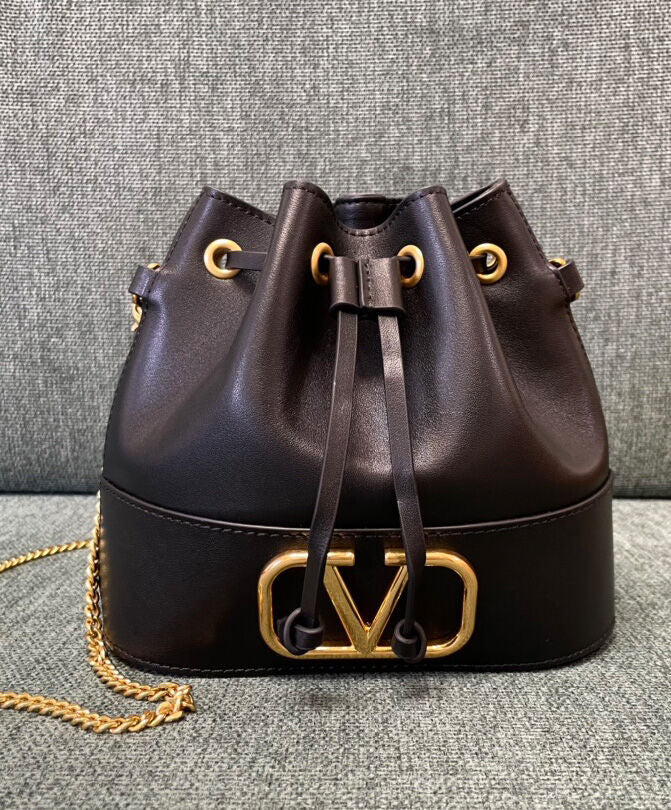 Mini Bucket Bag In Nappa With Vlogo Signature Chain