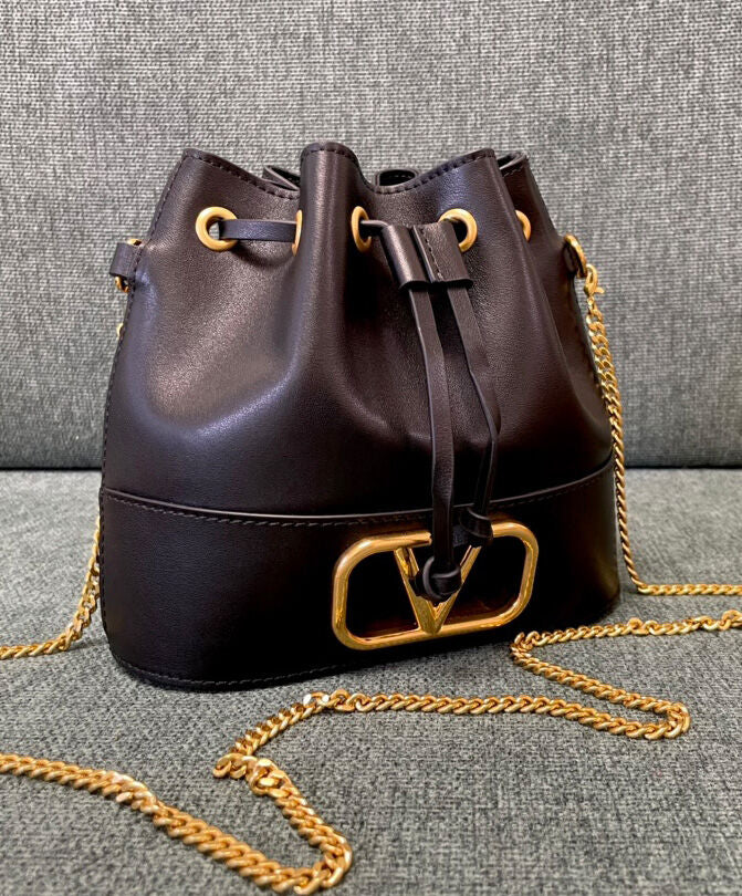 Mini Bucket Bag In Nappa With Vlogo Signature Chain