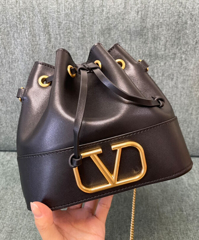 Mini Bucket Bag In Nappa With Vlogo Signature Chain