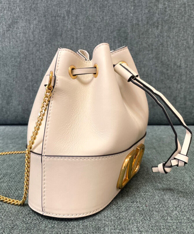 Mini Bucket Bag In Nappa With Vlogo Signature Chain