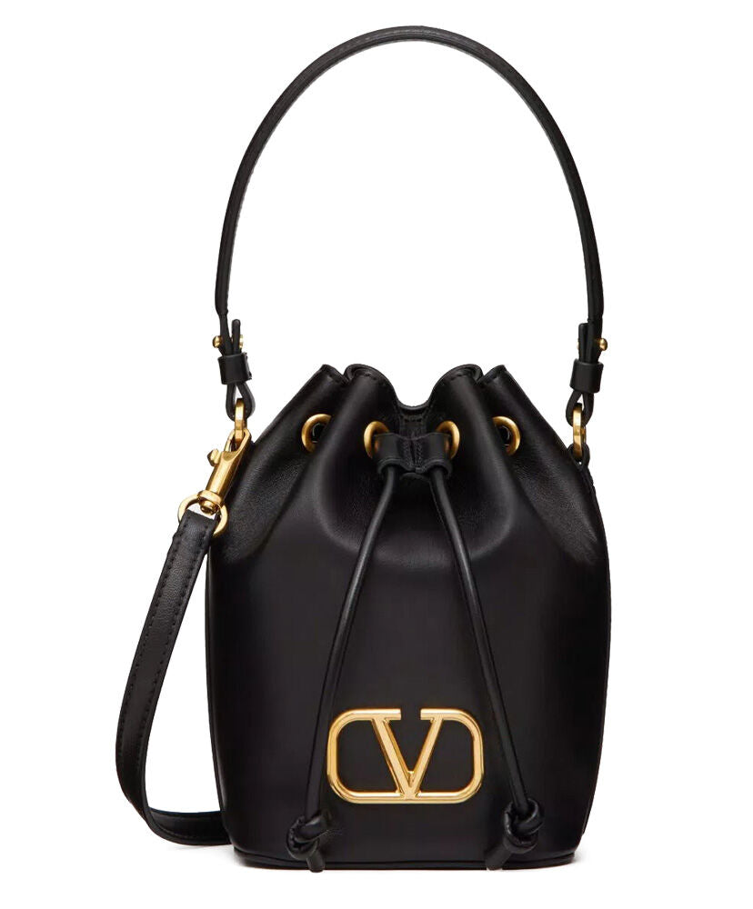 Mini Vlogo Signature Bucket Bag In Nappa Leather